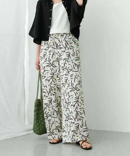 URBAN RESEARCH ITEMS/アーバンリサーチ アイテムズ 『Sサイズあり』『洗濯可』リネンレーヨンワイドパンツ 柄IVO M URBAN RESEARCH ITEMS/アーバンリサーチ アイテムズ 『Sサイズあり』『洗濯可』リネンレーヨンワイドパンツ 柄IVO M