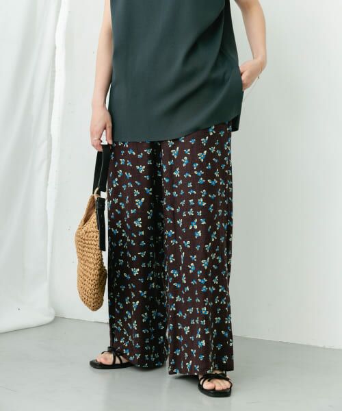 URBAN RESEARCH ITEMS/アーバンリサーチ アイテムズ 『Sサイズあり』『洗濯可』リネンレーヨンワイドパンツ 柄BLK M URBAN RESEARCH ITEMS/アーバンリサーチ アイテムズ 『Sサイズあり』『洗濯可』リネンレーヨンワイドパンツ 柄BLK M