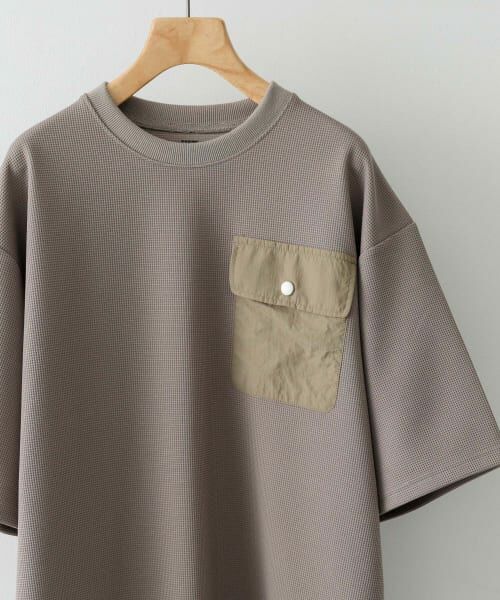 セール】 フラップポケットワッフルクルーネックTops （Tシャツ