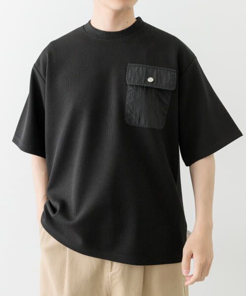 セール】 フラップポケットワッフルクルーネックTops （Tシャツ