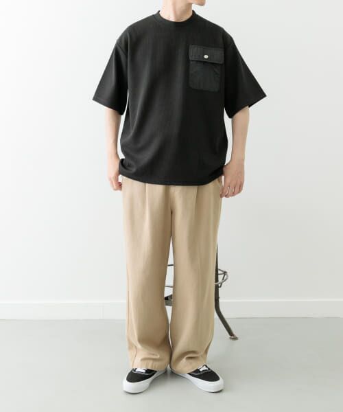 セール】 フラップポケットワッフルクルーネックTops （Tシャツ