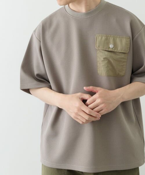 セール】 フラップポケットワッフルクルーネックTops （Tシャツ