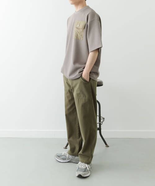 セール】 フラップポケットワッフルクルーネックTops （Tシャツ