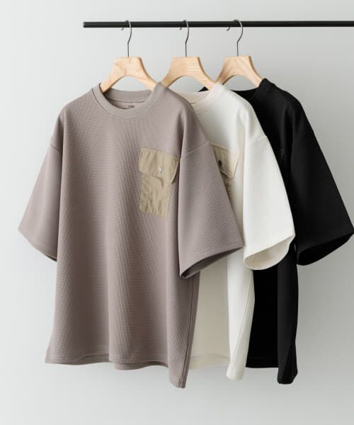 セール】 フラップポケットワッフルクルーネックTops （Tシャツ