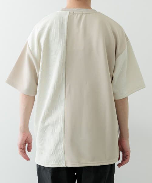 トップス K セール】 クルーネックジャカード切替トップス （Tシャツ