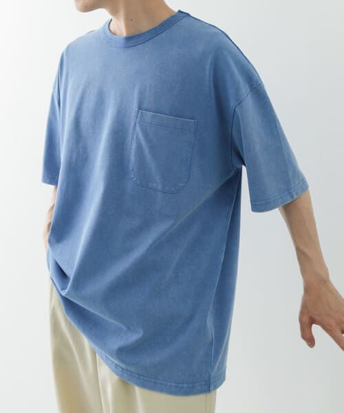セール】 フェード加工クルーネック天竺ポケットTシャツ （T