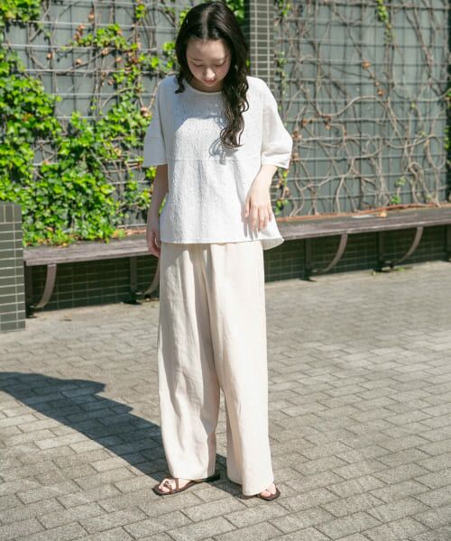 credonaバルーンスリーブリネンロンパース credonaバルーンスリーブリネンロンパース （レディース