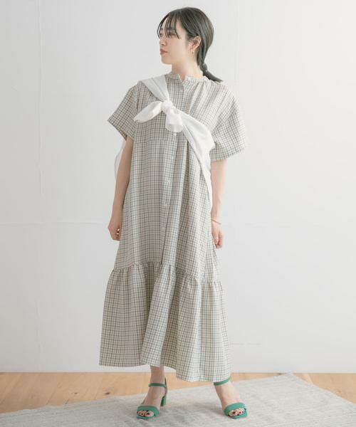 URBAN RESEARCH ITEMS / アーバンリサーチ アイテムズ ワンピース | バンドカラーチェックワンピース | 詳細4