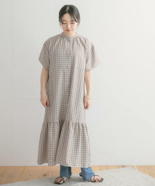 URBAN RESEARCH ITEMS / アーバンリサーチ アイテムズ ワンピース | バンドカラーチェックワンピース | 詳細10