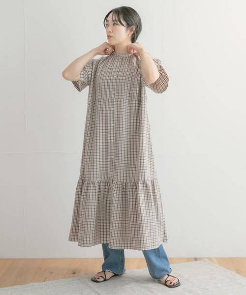 URBAN RESEARCH ITEMS / アーバンリサーチ アイテムズ ワンピース | バンドカラーチェックワンピース | 詳細12