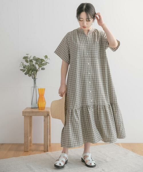 URBAN RESEARCH ITEMS / アーバンリサーチ アイテムズ ワンピース | バンドカラーチェックワンピース | 詳細19