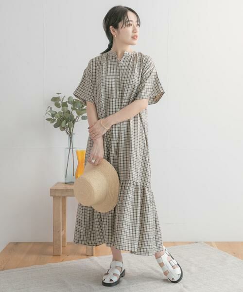URBAN RESEARCH ITEMS / アーバンリサーチ アイテムズ ワンピース | バンドカラーチェックワンピース | 詳細20