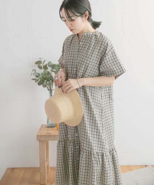 URBAN RESEARCH ITEMS / アーバンリサーチ アイテムズ ワンピース | バンドカラーチェックワンピース | 詳細23