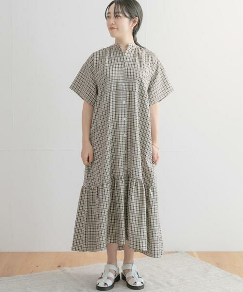 URBAN RESEARCH ITEMS / アーバンリサーチ アイテムズ ワンピース | バンドカラーチェックワンピース | 詳細24