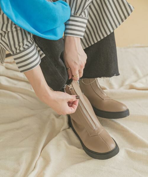 URBAN RESEARCH ITEMS/アーバンリサーチ アイテムズ フロントジップブーツ モカ S URBAN RESEARCH ITEMS/アーバンリサーチ アイテムズ フロントジップブーツ モカ S