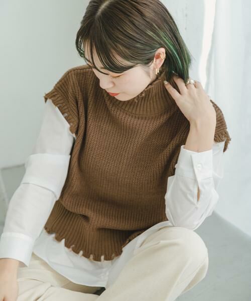 URBAN RESEARCH ITEMS / アーバンリサーチ アイテムズ ニット・セーター | ニットベストドッキングプルオーバー | 詳細1