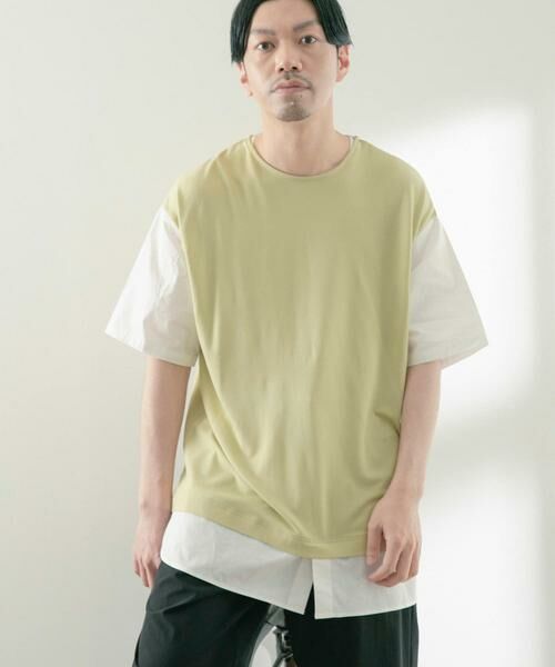 URBAN RESEARCH ITEMS / アーバンリサーチ アイテムズ Tシャツ | 布帛切替レイヤードクルーネックトップス | 詳細1