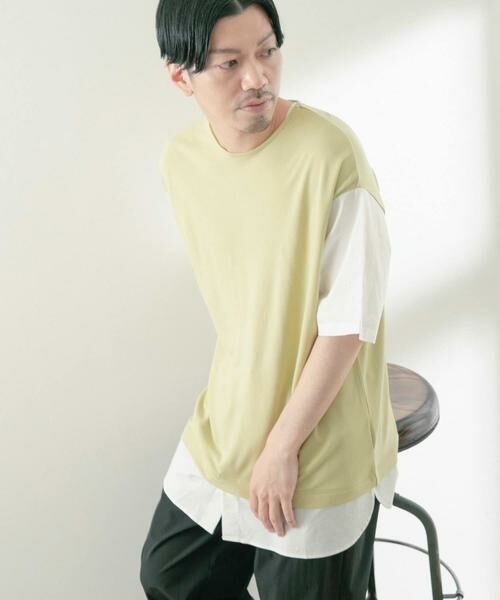 URBAN RESEARCH ITEMS / アーバンリサーチ アイテムズ Tシャツ | 布帛切替レイヤードクルーネックトップス | 詳細2