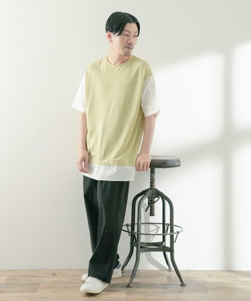 URBAN RESEARCH ITEMS / アーバンリサーチ アイテムズ Tシャツ | 布帛切替レイヤードクルーネックトップス | 詳細3