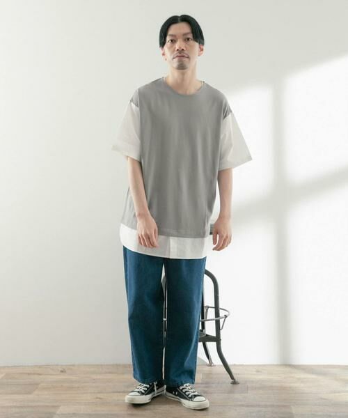 URBAN RESEARCH ITEMS / アーバンリサーチ アイテムズ Tシャツ | 布帛切替レイヤードクルーネックトップス | 詳細23