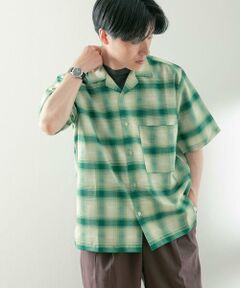 URBAN RESEARCH ITEMS / アーバンリサーチ アイテムズ シャツ・ブラウス | ライトシアーチェック オープンカラー半袖シャツ