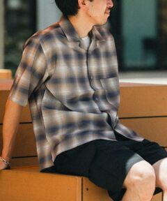 URBAN RESEARCH ITEMS / アーバンリサーチ アイテムズ シャツ・ブラウス | ライトシアーチェック オープンカラー半袖シャツ