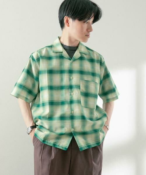 URBAN RESEARCH ITEMS / アーバンリサーチ アイテムズ シャツ・ブラウス | ライトシアーチェック オープンカラー半袖シャツ | 詳細2