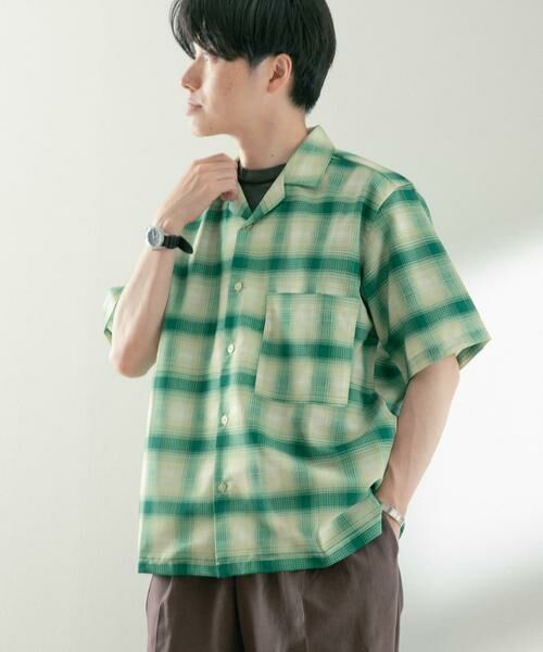 URBAN RESEARCH ITEMS / アーバンリサーチ アイテムズ シャツ・ブラウス | ライトシアーチェック オープンカラー半袖シャツ | 詳細3