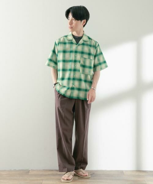 URBAN RESEARCH ITEMS / アーバンリサーチ アイテムズ シャツ・ブラウス | ライトシアーチェック オープンカラー半袖シャツ | 詳細5