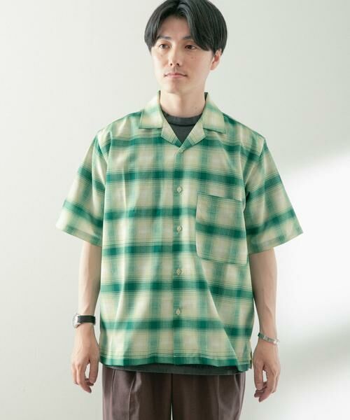 URBAN RESEARCH ITEMS / アーバンリサーチ アイテムズ シャツ・ブラウス | ライトシアーチェック オープンカラー半袖シャツ | 詳細6