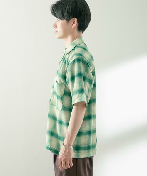 URBAN RESEARCH ITEMS / アーバンリサーチ アイテムズ シャツ・ブラウス | ライトシアーチェック オープンカラー半袖シャツ | 詳細7