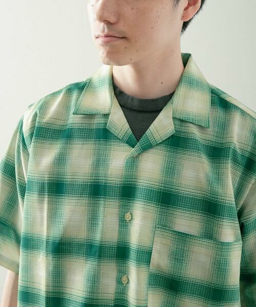 URBAN RESEARCH ITEMS / アーバンリサーチ アイテムズ シャツ・ブラウス | ライトシアーチェック オープンカラー半袖シャツ | 詳細9