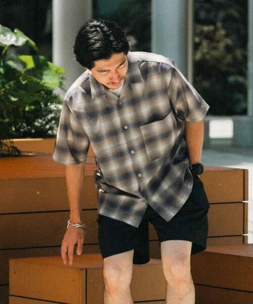 URBAN RESEARCH ITEMS / アーバンリサーチ アイテムズ シャツ・ブラウス | ライトシアーチェック オープンカラー半袖シャツ | 詳細20