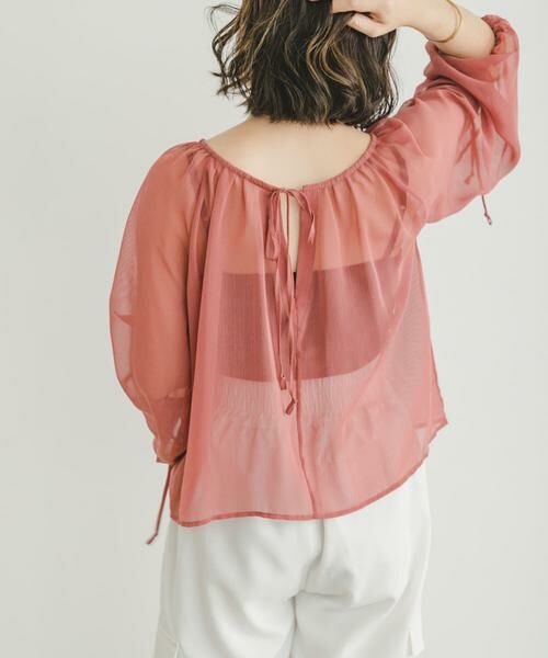 URBAN RESEARCH ITEMS / アーバンリサーチ アイテムズ シャツ・ブラウス | シアーストライプギャザーブラウス | 詳細3