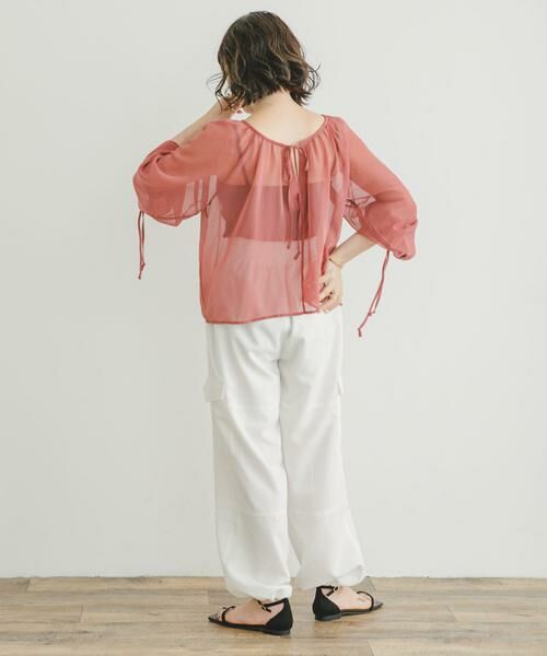 URBAN RESEARCH ITEMS / アーバンリサーチ アイテムズ シャツ・ブラウス | シアーストライプギャザーブラウス | 詳細4