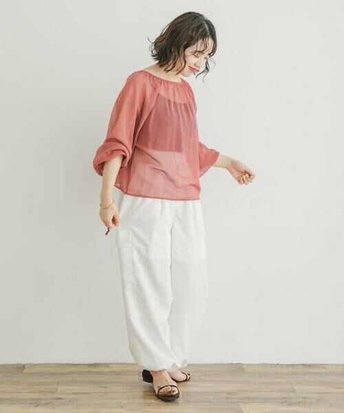 URBAN RESEARCH ITEMS / アーバンリサーチ アイテムズ シャツ・ブラウス | シアーストライプギャザーブラウス | 詳細5