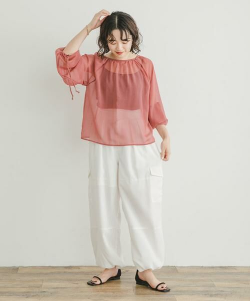 URBAN RESEARCH ITEMS / アーバンリサーチ アイテムズ シャツ・ブラウス | シアーストライプギャザーブラウス | 詳細6