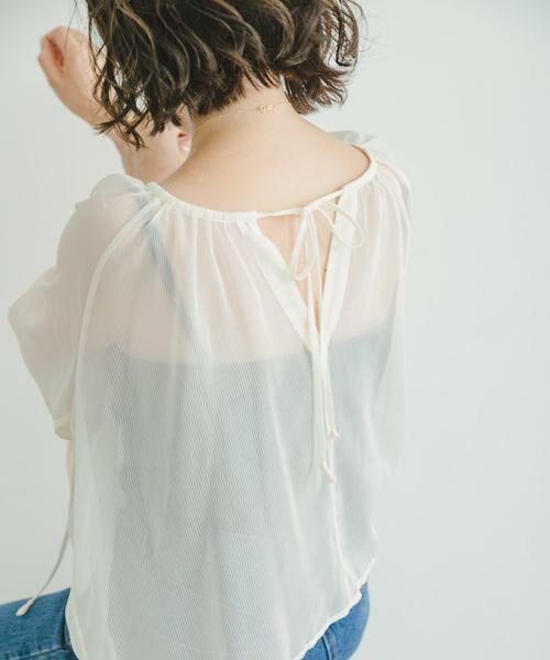 URBAN RESEARCH ITEMS / アーバンリサーチ アイテムズ シャツ・ブラウス | シアーストライプギャザーブラウス | 詳細17