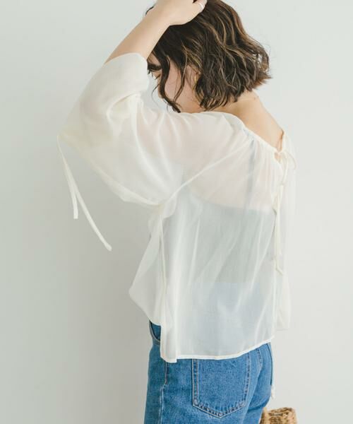 URBAN RESEARCH ITEMS / アーバンリサーチ アイテムズ シャツ・ブラウス | シアーストライプギャザーブラウス | 詳細18