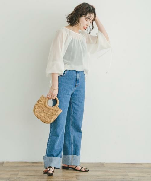 URBAN RESEARCH ITEMS / アーバンリサーチ アイテムズ シャツ・ブラウス | シアーストライプギャザーブラウス | 詳細20