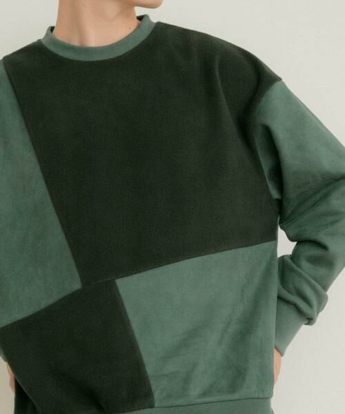 URBAN RESEARCH ITEMS/アーバンリサーチ アイテムズ 『静電気防止』裏フリースフェイクスウェード クレイジープルオーバー グリーン L