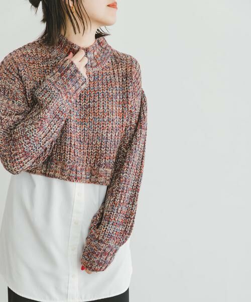 URBAN RESEARCH ITEMS / アーバンリサーチ アイテムズ ニット・セーター | 『洗濯可』ドッキングニットプルオーバー | 詳細1