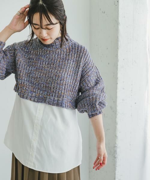 URBAN RESEARCH ITEMS / アーバンリサーチ アイテムズ ニット・セーター | 『洗濯可』ドッキングニットプルオーバー | 詳細13