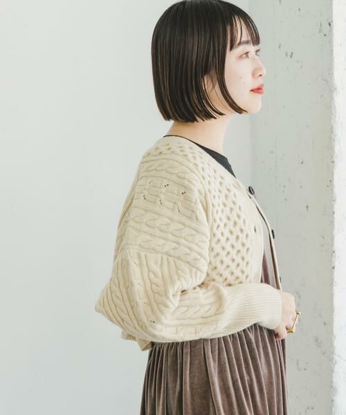 URBAN RESEARCH ITEMS / アーバンリサーチ アイテムズ カーディガン・ボレロ | ケーブルクロップドニットカーディガン | 詳細1