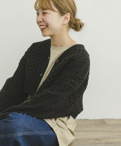 URBAN RESEARCH ITEMS / アーバンリサーチ アイテムズ カーディガン・ボレロ | ケーブルクロップドニットカーディガン | 詳細12