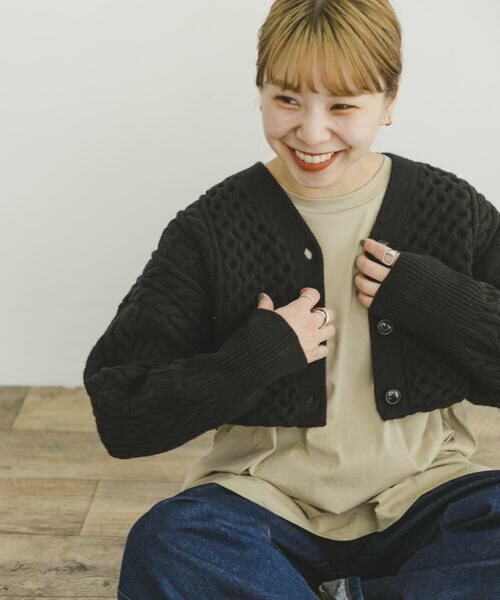 URBAN RESEARCH ITEMS / アーバンリサーチ アイテムズ カーディガン・ボレロ | ケーブルクロップドニットカーディガン | 詳細13