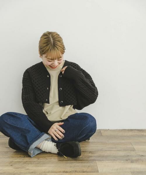 URBAN RESEARCH ITEMS / アーバンリサーチ アイテムズ カーディガン・ボレロ | ケーブルクロップドニットカーディガン | 詳細14