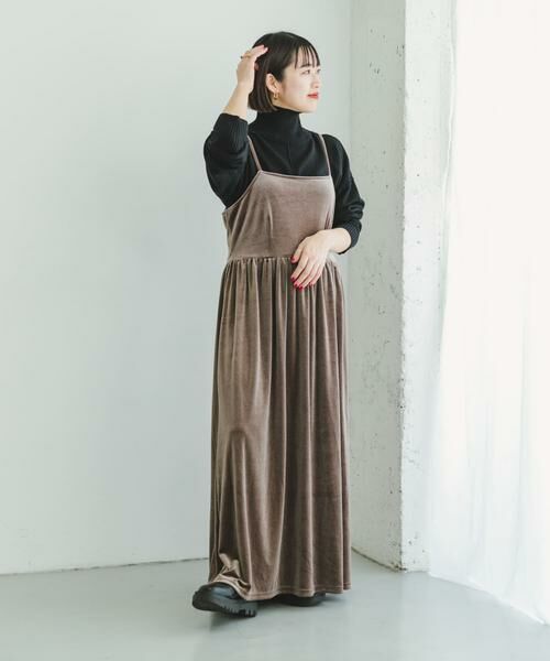 URBAN RESEARCH ITEMS / アーバンリサーチ アイテムズ ワンピース | ベロアキャミワンピース | 詳細1