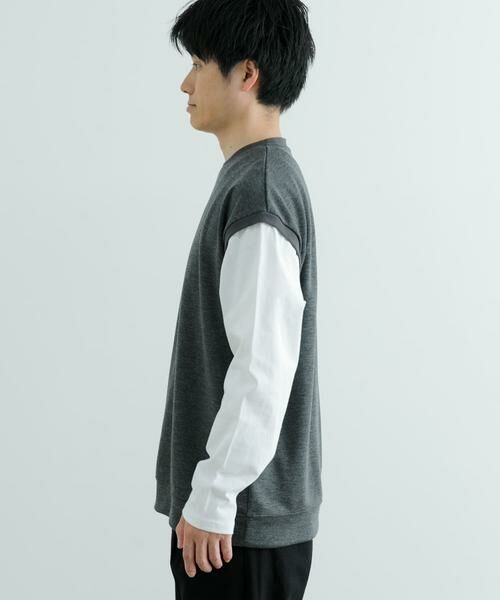 URBAN RESEARCH ITEMS / アーバンリサーチ アイテムズ スウェット | 袖キリカエ 綿タッチポンチ プルオーバー | 詳細13