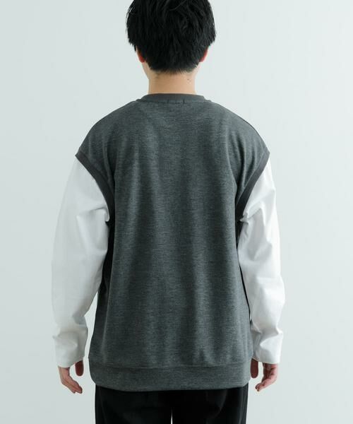 URBAN RESEARCH ITEMS / アーバンリサーチ アイテムズ スウェット | 袖キリカエ 綿タッチポンチ プルオーバー | 詳細14